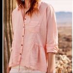Anthropologie ✨ Holding Horses Linen Top Peplum Pink✨ Photo 2
