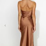 Hello Molly NWT Strapless Satin Dress in Rich Brown Photo 5
