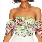 LPA Rae Corset Top in Green Rosa Floral Small Photo 0