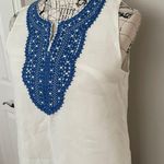 J. McLaughlin NWOT  Linen Embroidered Tunic Sleeveless Casual work A-line Geometric pattern boho shift sheath Photo 2