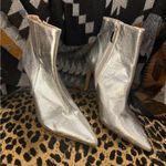 ZARA Silver Heeled Boots with Pointed Toe Photo 9