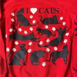 Hanes VTG I Love Cats Cat Lover Sweatshirt Crewneck Pullover Red Black Size S M Photo 7