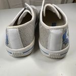 Fergalicious  Peace Love Skull Slip-On Sneakers Women 7.5 Gray Blue Roses Tattoo Photo 5