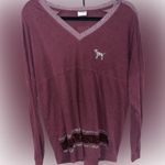 PINK - Victoria's Secret PINK Victoria’s Secret V Neck Long Sleeve BLING Tshirt Size Large Photo 1