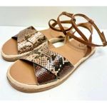 Nordstrom Rack Snakeskin Ankle Strap Espadrille Sandals Size 4 Photo 2