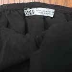 ZARA Off-the-Shoulder Puff Sleeve Criss Cross Self Tie Crop Top in Black Medium Photo 6