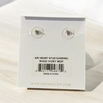 Kendra Scott NWT! Ari Heart Silver Stud Earrings in Ivory Mother-of-Pearl Photo 4
