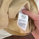 J.Crew  Tan Poplin Short Sleeve Cinched Keyhole Neck Blouse Size Medium Photo 4