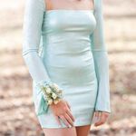 Lucy in the Sky  Mini Dress Bodycon teal shimmer  Photo 3
