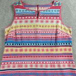 Talbots  Dress 14 Pastel Textured Striped Floral Sleeveless Midi Easter Sprint Photo 15