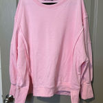 Pink Oversized Sweatshirt Trendy Queen XL BarbieCore Fall Cozy Lounge Streetwear Photo 0