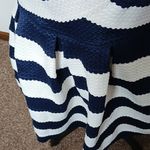 Sans Souci NWT blue and white striped fit& flare mini dress size large Photo 3