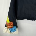 Ami Black Jacket Size Large Handmade Halloween Quilt Patches Lace Ruffle Vintage Photo 2