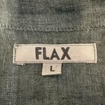 Flax  Womens Button Up Top L Large Green 100% Linen 3/4 Wide Sleeve Minimalist Photo 6