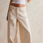 Free People We The Free Waterfalls Baggy Wide Leg Pants 30 Cream Utility Y2K Photo 0