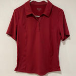Athleta  Women’s Small Petite Red Polo Active Top Short Sleeve Performance Shirt Photo 0