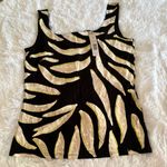 Nic+Zoe  Black and Cream Patterned Tank Top Photo 3