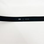ZARA NEW  Leather Cowboy Buckle Belt 34 Waist Black Photo 2