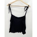Express Factory Black Ribbed Sweater Tank Ruffle Hem Tie Shoulder Womens Size XL Photo 1