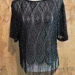 American Vintage Vintage 80s Metallic Net Fringe Top Photo 0