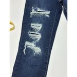 SO  Ultimate Ankle Jegging High Rise Jeans Womens 5/27W Blue Denim Distressed Zip Photo 5