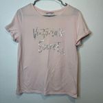 Victoria's Secret Victoria’s Secret Powder Pink T-shirt With Velour Logo Size Medium Photo 0