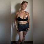 Kendall + Kylie High Rise Drifter Shorts Black Acid Wash Photo 4