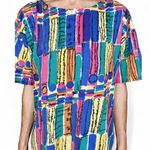 Vintage 90’s Penny Lane Colorful Abstract Bow Tee Shirt Multiple Size L Photo 6