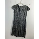 Womans Studio AA Midi Wrap Dress 14 Gray Black Animal Print Cap Sleeve V Neck Photo 1