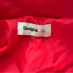 Desigual  Norma Embroidered Coat Jacket Trench Size 42 Tomato Red Cotton Blend Photo 8