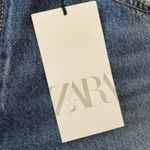 ZARA NWT Women High Waisted baggy wide leg denim ankle jeans Sz 10 raw hem Boho Photo 5