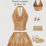 SheIn gold two piece set Photo 1