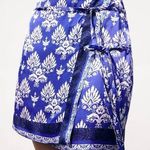ZARA Paisley Printed Sarong Mini Skirt with Button Fasten in Blue Photo 0