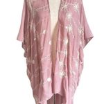 Dusty Pink Embroidered Floral Kimono White Size undefined Photo 5