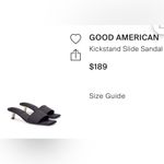 Good American New Women's Black Satin Kickstand Slide Sandal Mules Size 9.5 Photo 1