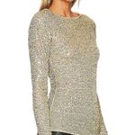 Free People  sequin Gold Rush Long Sleeve in Gold Combo NWOT Photo 1