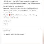 Free People NEW  Leather Pitchfork Point Shearling Western Boots Size 8 Photo 2