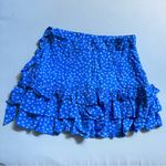 Forever 21  Light Blue White Floral Daisy Mini Tiered Skirt Size M Photo 6