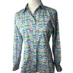Giangi Napoli Womens Oxford Button Down Classic Cars 44 Collared Blue Size undefined Photo 4