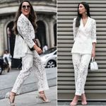 ZARA  LACE BLAZER w/ Slits & Buttons White Color NEW Photo 2