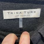 Trina Turk Women’s Charcoal Gray Heather Pleated Front 3/4 Sleeve Dress Size 12 Photo 7