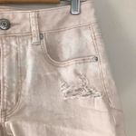 American Eagle  AE Pink Tie Dye Hi Rise Shortie Ripped distressed jean shorts 8 Photo 63