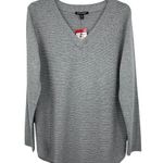 Hilary Radley  sweater women's M pullover V neck rib knit long sleeve tunic NEW Photo 0