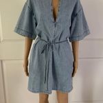 Frame Kaftan Denim Mini Dress, Breezy Photo 4