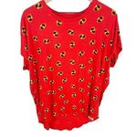 Disney Parks Authentic Womens Sz L Red Incredibles Print Short Sleeved Shirt Photo 0