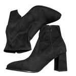 Marc Fisher Balli Black Suede Pointed Toe Block Heel Ankle Boots Size 8 Wide Photo 0