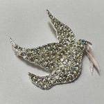 Dove Rhinestone  Bird Silver Tone Brooch Pin Signed Signed Paloma Blanca Mikaella Photo 1