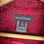 Multiples Textured Button Front Jacket Medium Red Boho Artsy Retro Layering Photo 5