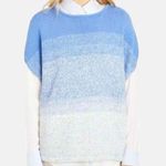 Vince Sz S Cocoon Ombre Marled Knit Blue Short Sleeve Sweater Photo 0