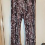 Bear Dance Paisley Print Tropical Boho Flare Legging Pants Women's L Photo 0